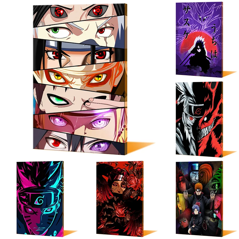 

Anime Naruto Shippuden Kids Bedroom Canvas Poster Uzumaki Naruto Uchiha Sasuke Hatake Kakashi Baby Room Home Decor Wall Stickers