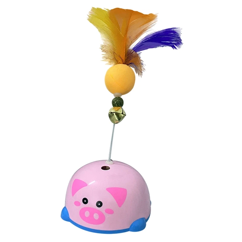 Small Pet Interactive Toys Rotating Teaser Feather Catching Exercising Toys