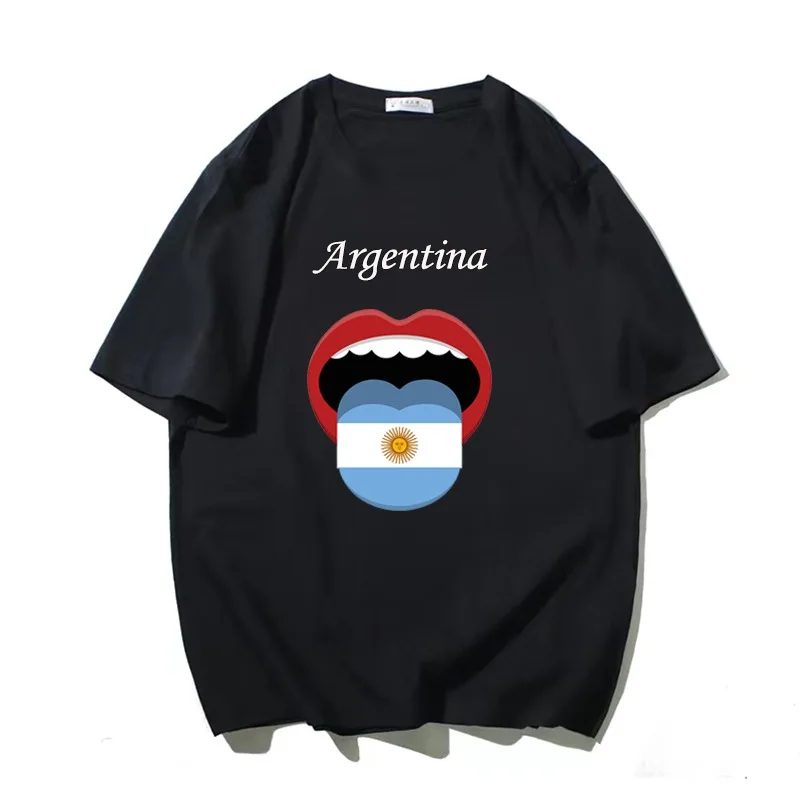 

Футболка мужская оверсайз в аргентинском стиле, хлопковая Повседневная люксовая брендовая Модная рубашка с коротким рукавом, с графически...