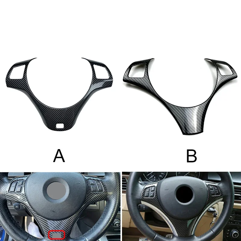 

1pcs Car Carbon Fiber Trim Steering Wheel Decorative Frame Moulding Sticker Strip Cover For BMW 3 Series E90 E91 E92 E93 05-12