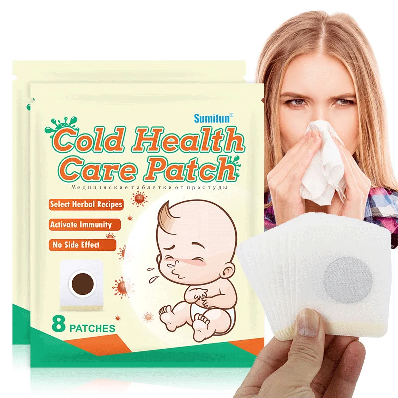

8Pcs Cold Health Care Patch For Children Treat Sore Throat Cough Stuffy Runny Navel Sticker Herbal Medical Plaster