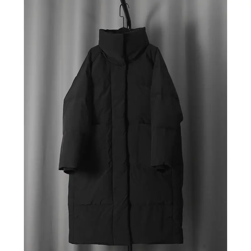 

Женская стеганая 2023, новая зимняя свободная хлопковая куртка выше колен в корейском стиле, утепленная студенческая куртка