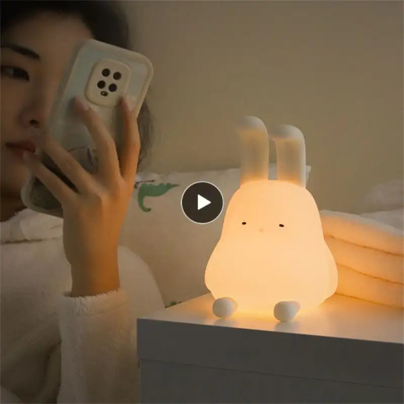 

Sleep Light Mobile Phone Holder Foldable Nightlight Clap The Lamp Lighting Led Night Light Can Hang Ears Silicone Lamp Timed