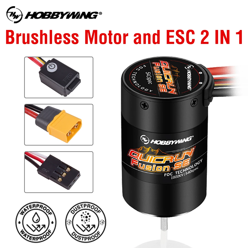 

Hobbywing Fusion SE 1/10 Brushless Motor & ESC 40A Sensored Motor Waterproof Motor 2 in 1 1200KV 1800KV RC Rock Crawler Car 2-3S