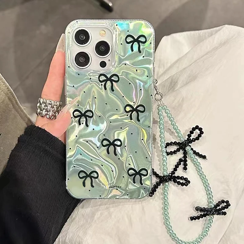 Чехол с жемчужным бантом для Samsung Galaxy A56 A26 A06 A16 A12 A31 A51 A23 A13 A22 A52 A32 A33 A53 A50 A24 A05 M13 M23 A03