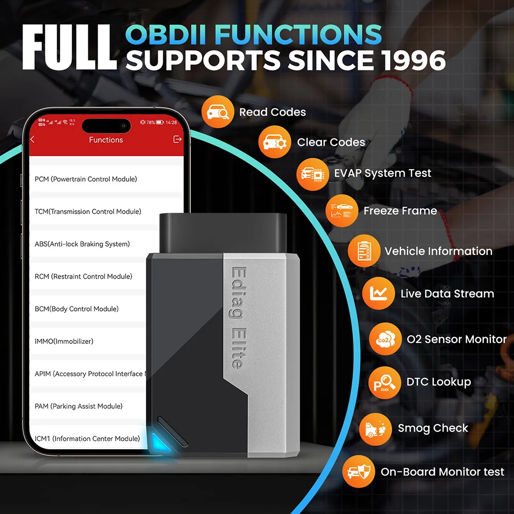 НОВЫЙ сканер KINGBOLEN EDIAG ELITE OBD2 2025 года всесистемный автомобильный диагностический