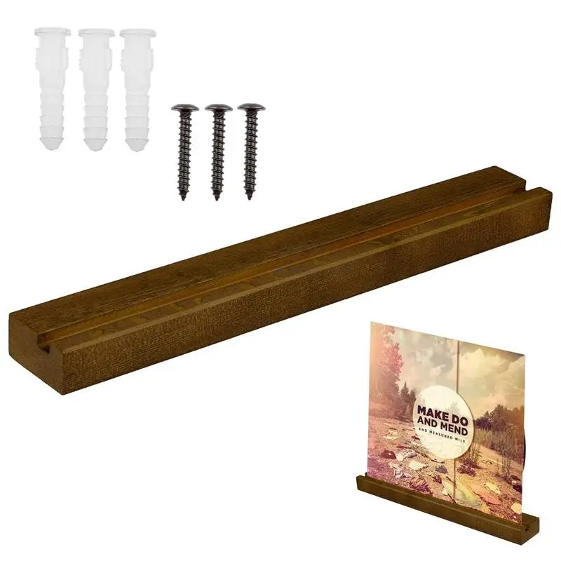 Record Wall Display Solid Wood Elegant Display Record Shelf Holder Retro Hanging Storage LP Holder Gift For Music Lovers Players