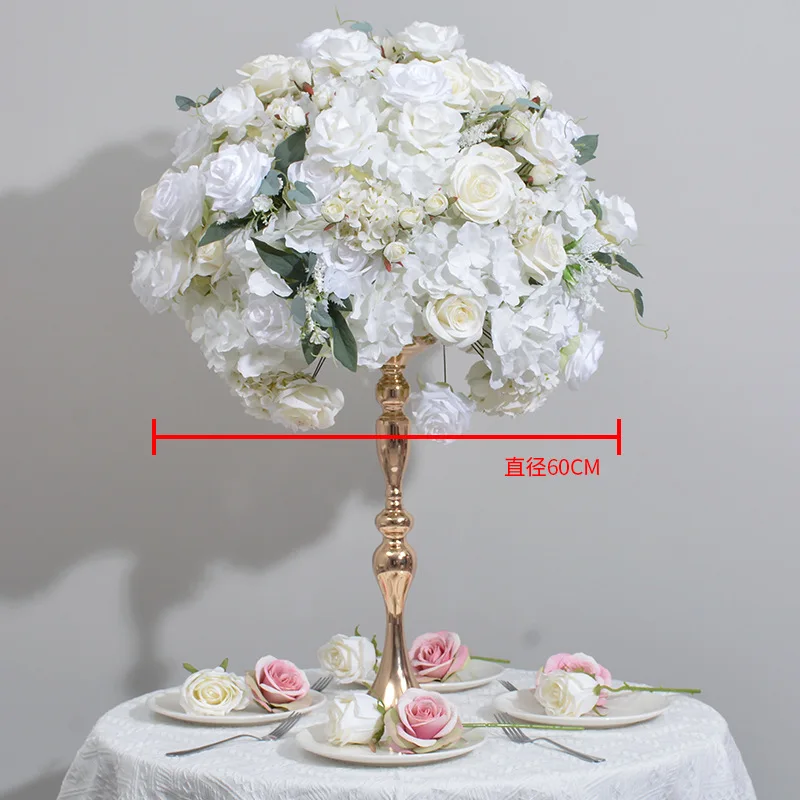 

New wedding table flower ball wedding stage exhibition hall decoration simulation hydrangea rose ball