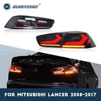 hcmotionz 4pcs led tail lights assembly 2008 2017 for mitsubishi lancer evo x car styling rear lamps smoked auto back lights