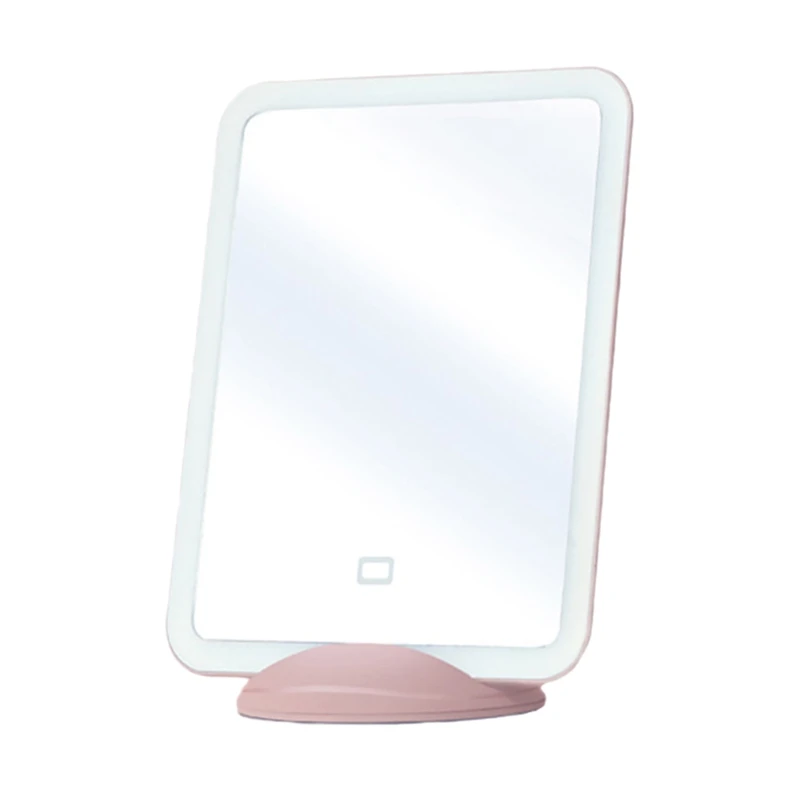 LED Touch Screen Makeup Mirror Cosmetic Mirror USB Rechargeable Portable Stand For Tabletop Bathroom Bedroom Travel