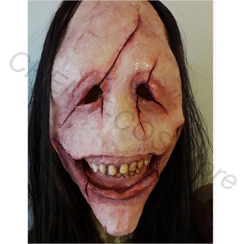 

Страшная длинная маска для косплея на Хэллоуин, красный лицо, Беззубик, дьявол, латекс, смешное шоу, Рождество, карнавал, костюм, аксессуары