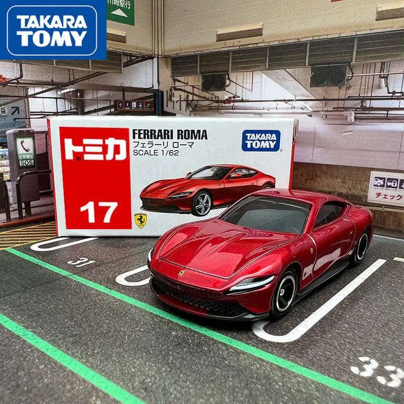 

Автомобиль TAKARA TOMY из сплава № 17 Ferrari Rome ROMA, спортивный автомобиль, Детская Металлическая модель автомобиля, украшения, 1:64