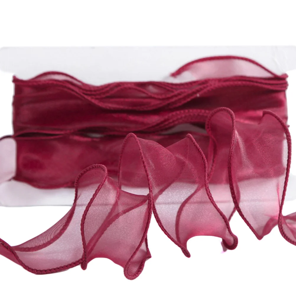 

Ribbon Organza Tulle Diy Craft Lace Roll Fabric Wedding Ribbons Sheer Trim Gift Rolls Bow Wired Festival Yarn Packing Chiffon