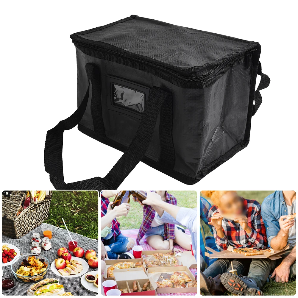 

Pizza Bag Meal Delivery Bag Black Foldable Replacement Takeaway Thermal Warm Cold Bag 16L/28L/50L 1pcs Food Delivery Bag