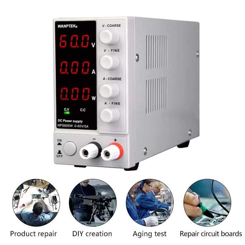 

DC Laboratory 30V 10A mini switching regulated lab adjustable dc power supply with Stabilizer power display 60V 5A Bench power