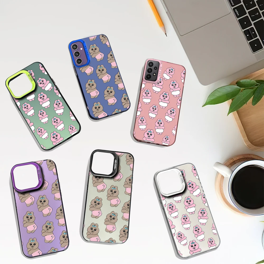Милый лазерный чехол для телефона MINISO O-Opanchu Samsung S24 23 22 ULTRA A25 33 32 34 S PLUS IMD