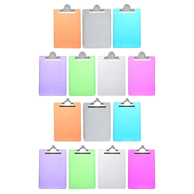 

Clear File Clipboard with Side Ruler Plastic Writing Pad 13x9.4In Clip Board with Low Metal Clip and Hanging Hole 7PCS