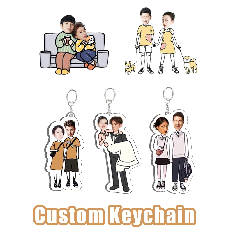 

Custom Personal Photo Keychain Lover Photo Key Chain Boyfriend Girlfrined Cute Pendant Backpack Accessories Decor Collect Gift