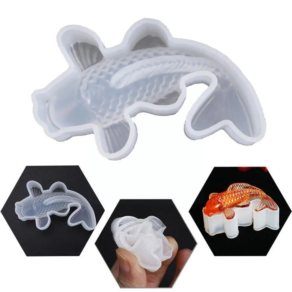

3d Fish Silicone Mold Diy Goldfish Epoxy Resin Pendant Crafts Clay Plaster Mold Cake Making Decor Fondant Jewelry A3m8