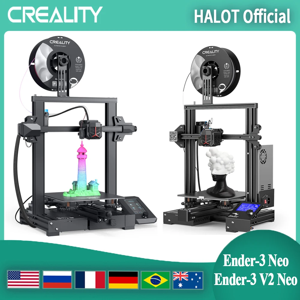 

3D принтер Creality Ender-3 V2 Neo / Ender-3 Neo, 3D принтер CR Touch с автоматическим выравниванием, 32-битная Бесшумная материнская плата, PC Spring Steel FDM 3D принтер
