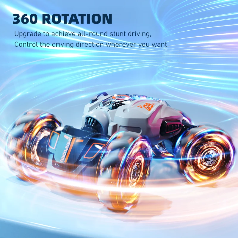 RC Stunt Car Remote Control Car Watch Hand Gestures 360° Rotating 4WD Off-road Climbing Exhaust Blowtorch Music Toy For Children