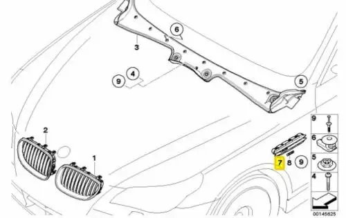 2 шт. хромированные решетки для боковых панелей BMW 5 серии E60 51137896849 51137896850 M5 - купить
