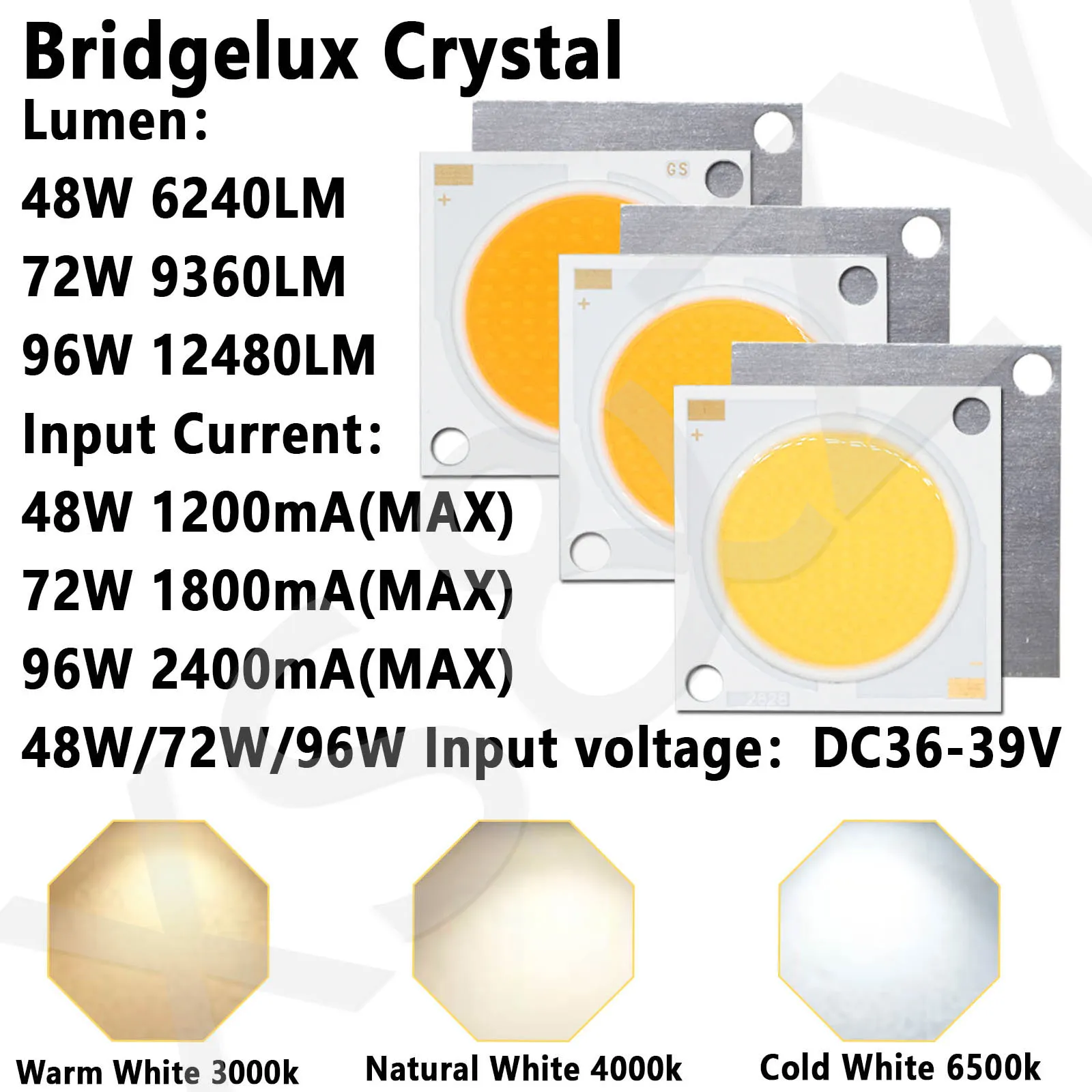 2828 яркий бриллиантовый чип Bridgelux Crystal 48 Вт 72 96 светодиодный RA90 используется для