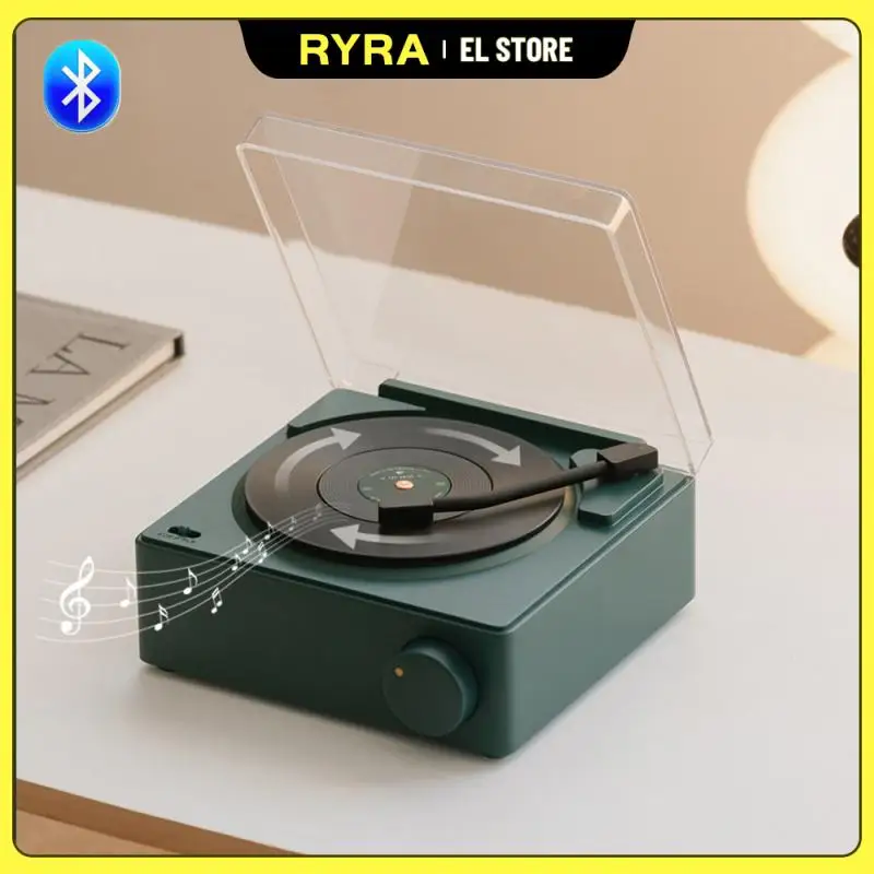 

Винтажная виниловая аудиосистема RYRA в стиле ретро с будильником, HD качественный звук, сабвуфер, проигрыватель записей, беспроводной динамик в подарок
