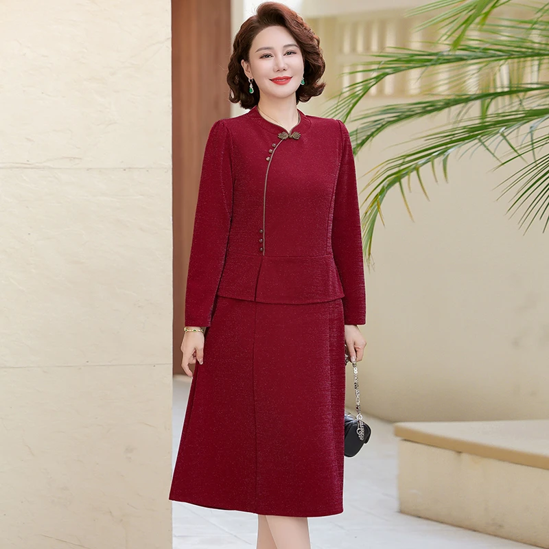 Весенне-осеннее новое платье для мамы Cheongsam новые китайские тонкие платья в стиле