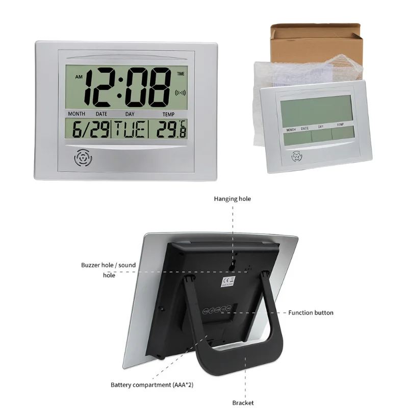 S Atomic Desk Alarm Large Display Battery Operated Calendar 