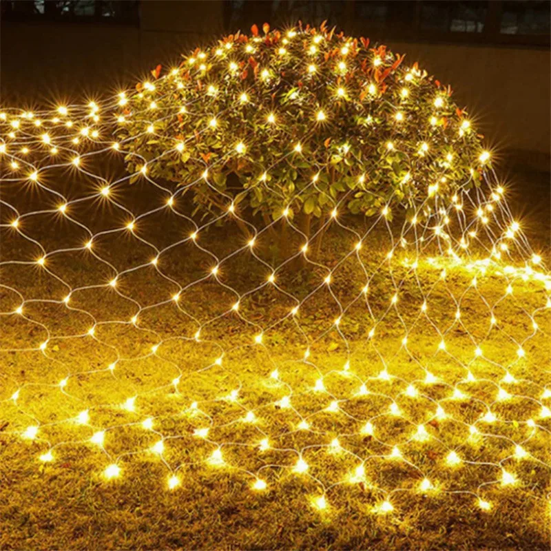 

4Mx6M 1.5MX1.5M Christmas Garlands LED String Christmas Net Lights Fairy Xmas Party Garden Wedding Decoration Curtain Light 2023