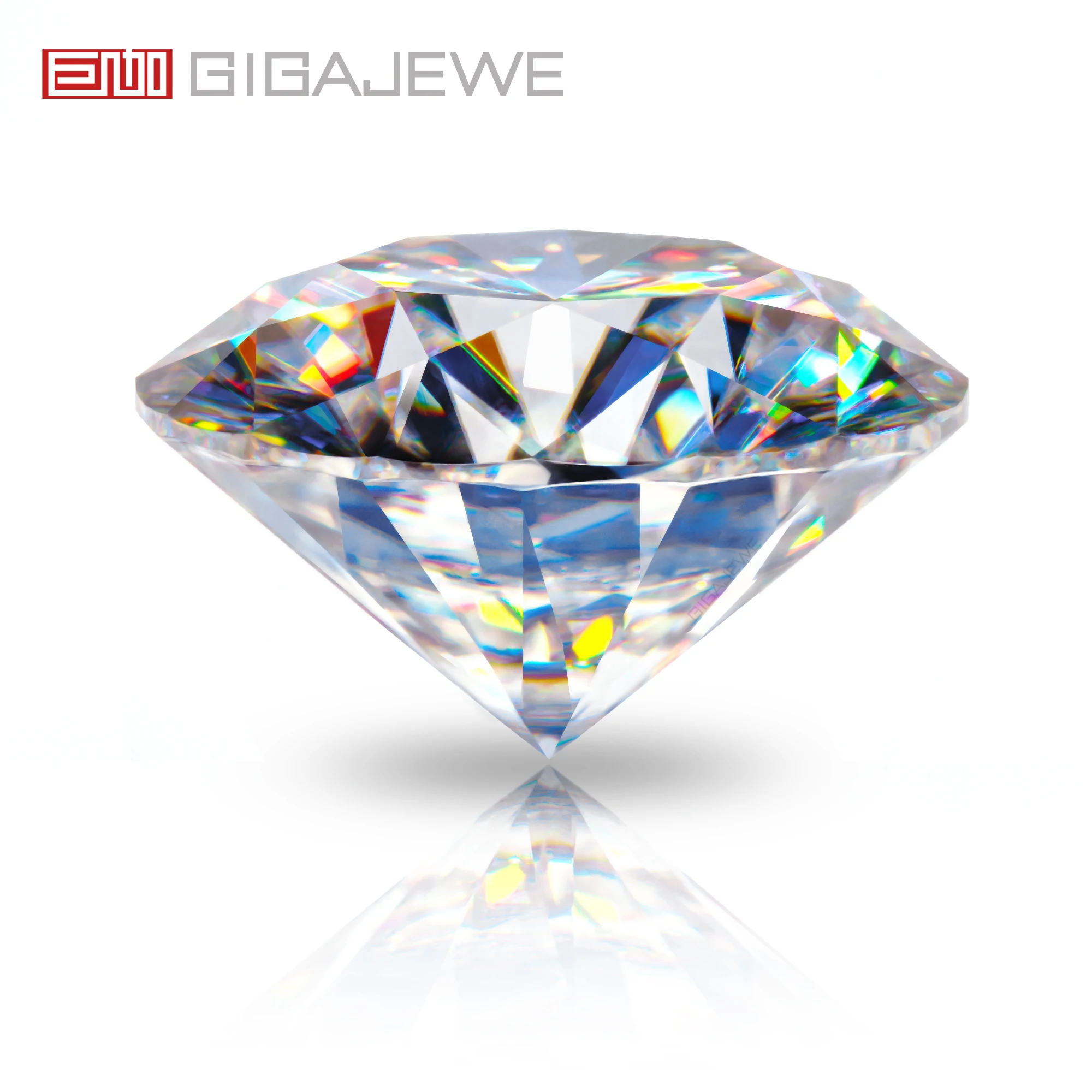 GIGAJEWE Moissanite D Color 0,2-30.0ct круглая блестящая огранка высшего качества свободная лабораторная алмазная проверка Пройденный драгоценный камень Сделай Сам для изготовления ювелирных изделий