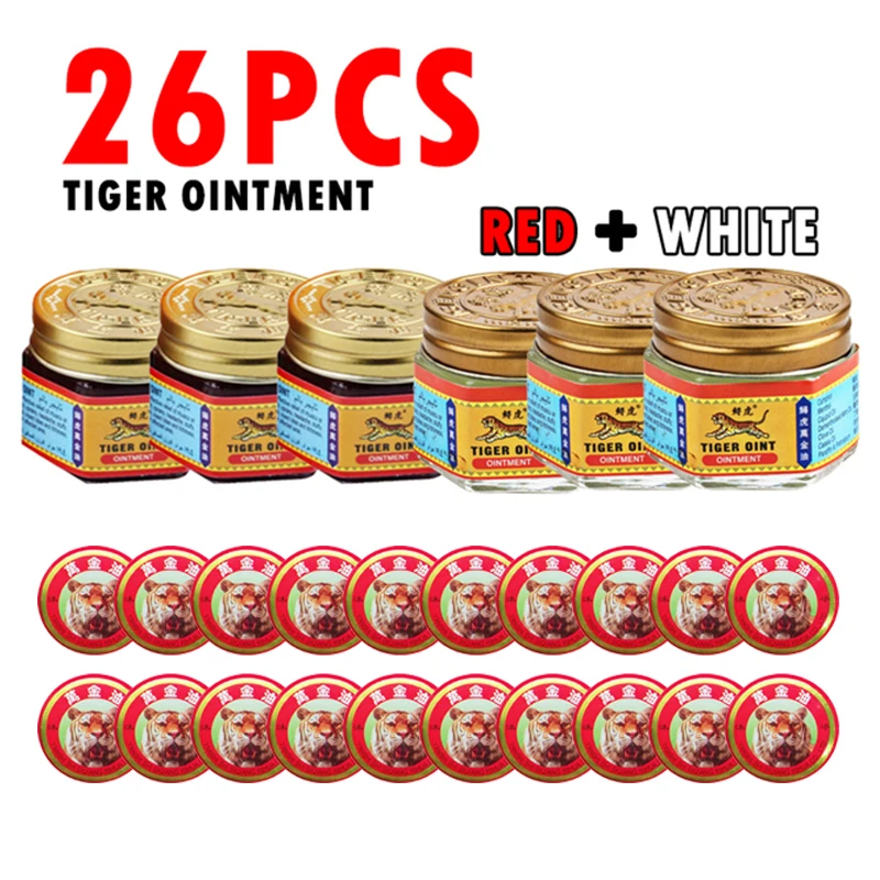 

26pcs/Set Tiger Balm Mosquito Bites Cool Ointment Neck Arthritis Joints Pain Relief Cream Body Massage Refreshing Dressing