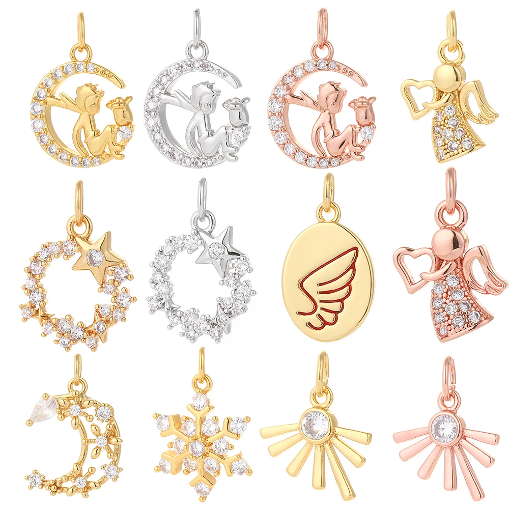 

Moon Jewelry Charms for Jewelry Making Sun Star Cute Charm Pendant Charms for Earrings Necklace Bracelet Make Gold Color Copper