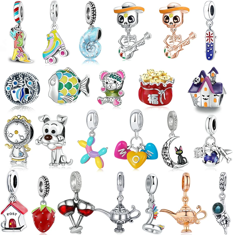 

2 шт./лот посеребренные шармы-бусины в виде собаки, льда, рыбы, подходят для брендовых браслетов ручной работы, ожерелья для женщин и мужчин, оптовая продажа ювелирных изделий