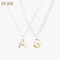 roxi 925 sterling silver 26 letter with butterfly crystal necklaces pendant neckalce for women clavicle chain necklace choker