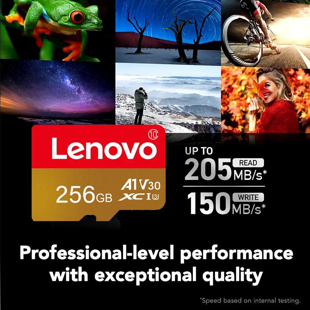 Фото Высокоскоростные карты памяти Micro SD V30 Lenovo SD/TF 512 ГБ, 256 ГБ, 128 ГБ, 64 ГБ для камер и телефонов Xiaomi №2
