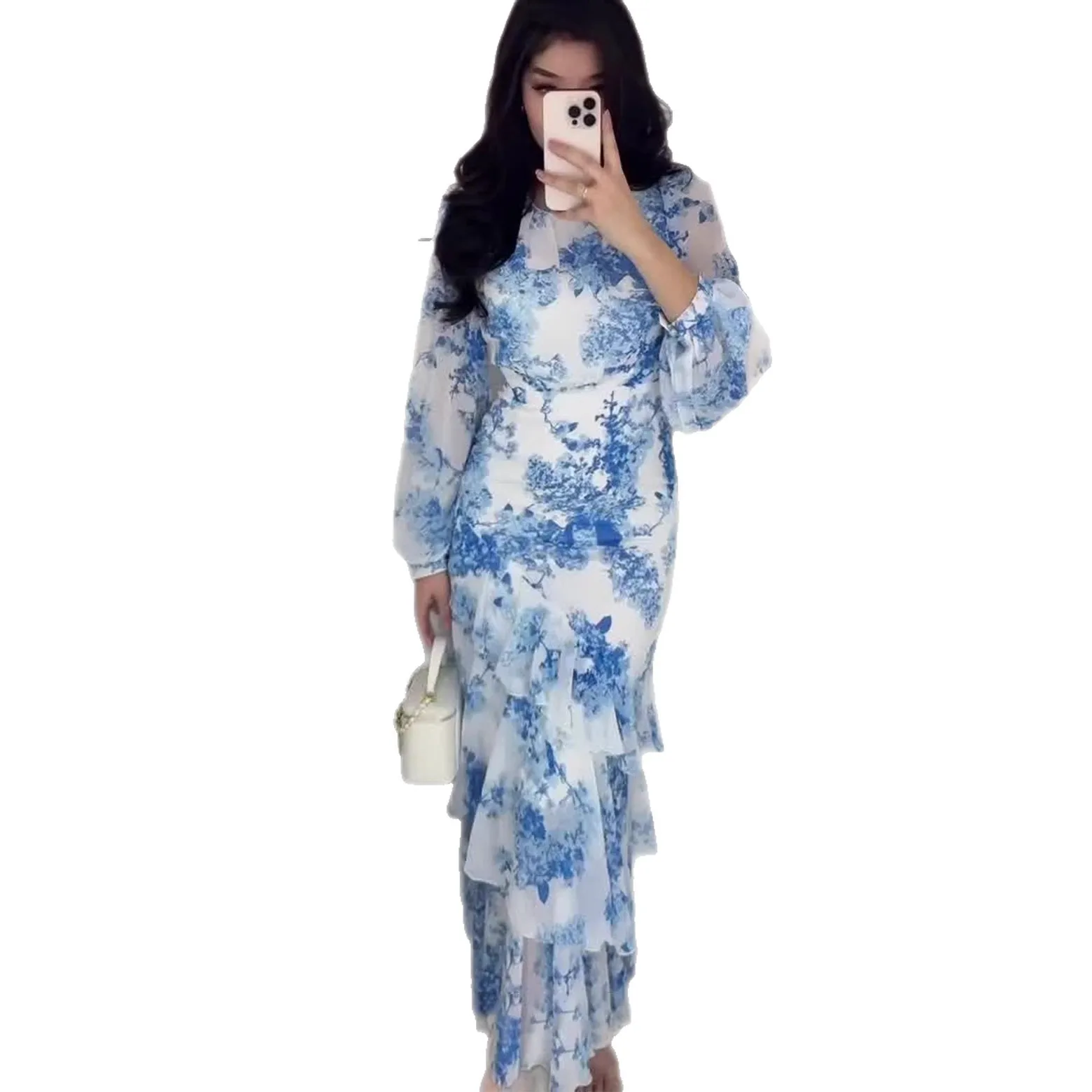 Фото Платья Amazon Fashion с принтом, цветочные, весенне-летние, свободные, повседневные, макси-платья для женщин №5