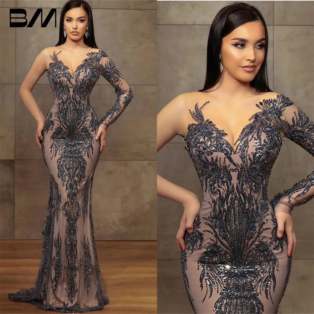 

Mermaid with Overskirts Evening Dresses Custom Made 3D Flower Beaded Party Dresses Shiny Lavender Rhinestone Prom Gowns