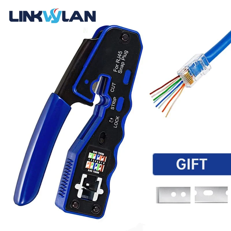 Linkwylan RJ45 обжимной инструмент проходной резак для Cat6a Cat6 Cat5 8P8C модульный разъем
