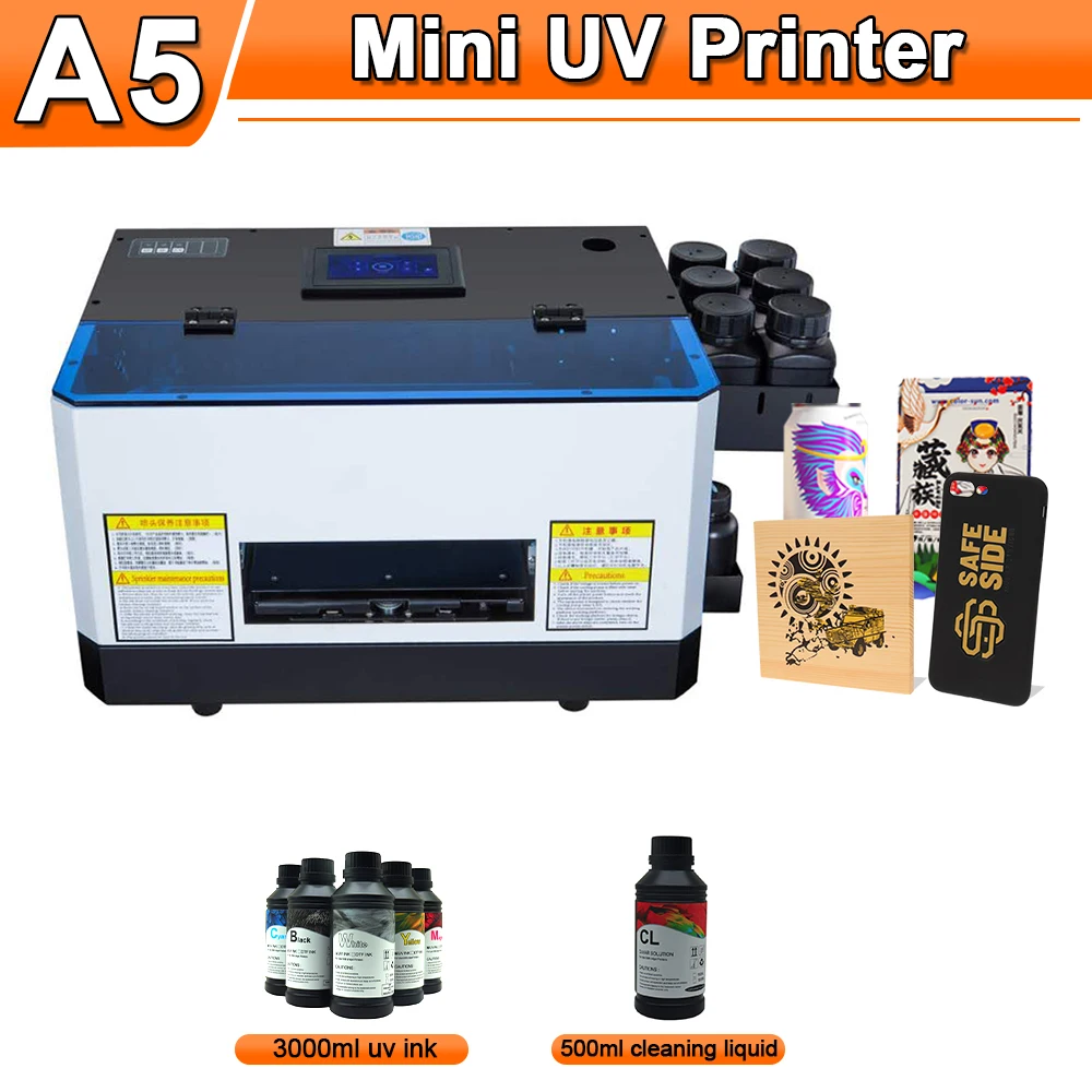 

A5 UV Flatbed Printer UV Printers Phone Case UV Inkjet Printer For Metal Pen Wood Glass Ceremics With UV Ink UV Printing Machine