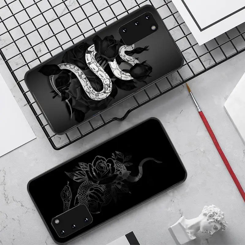 

Snake Flower Phone Case for Samsung S20 lite S21 S10 S9 plus for Redmi Note8 9pro for Huawei Y6 cover