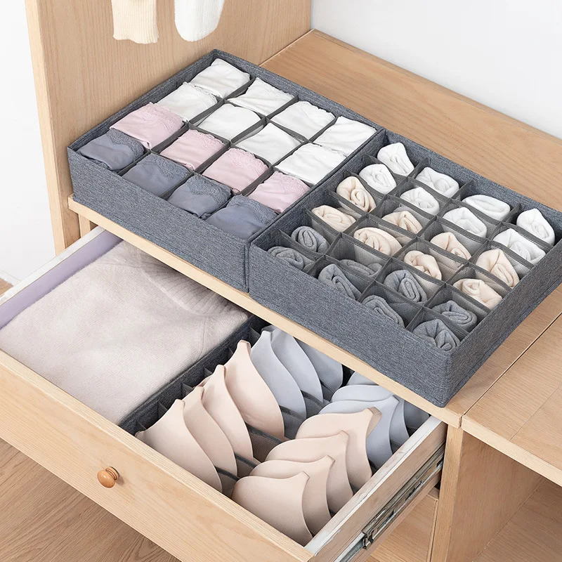

luluhut 7 grids bra organizer 16 24 grids socks underwear storage box wardrobe drawer organizers foldable case for underwear