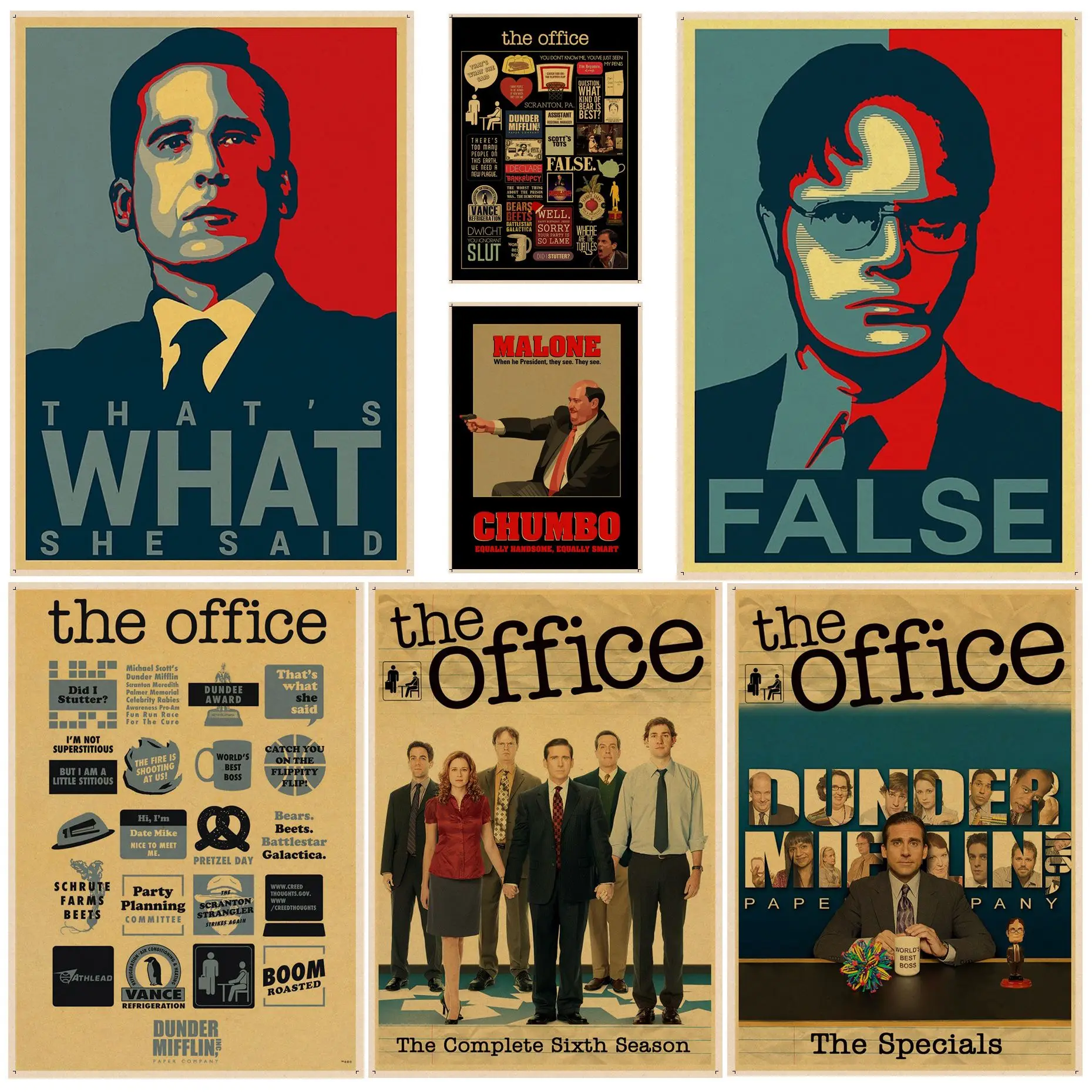 

American TV Series The Office Movie Posters Retro Kraft Paper Sticker DIY Room Bar Cafe Decor Art Wall Stickers