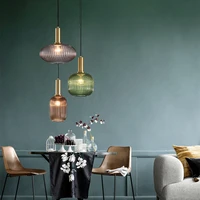 nordic simple chandeliers glass hanging ceiling lamp for restaurant dining table bar bedroom bedside decor gold pendant lights