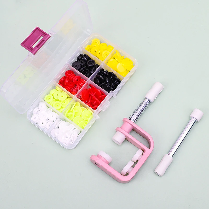 

T5 Colorful Plastic Resin Snap Button for Children Clothing Baby Bib DIY Handmade Button Installation Tool Hand Press Pliers Set