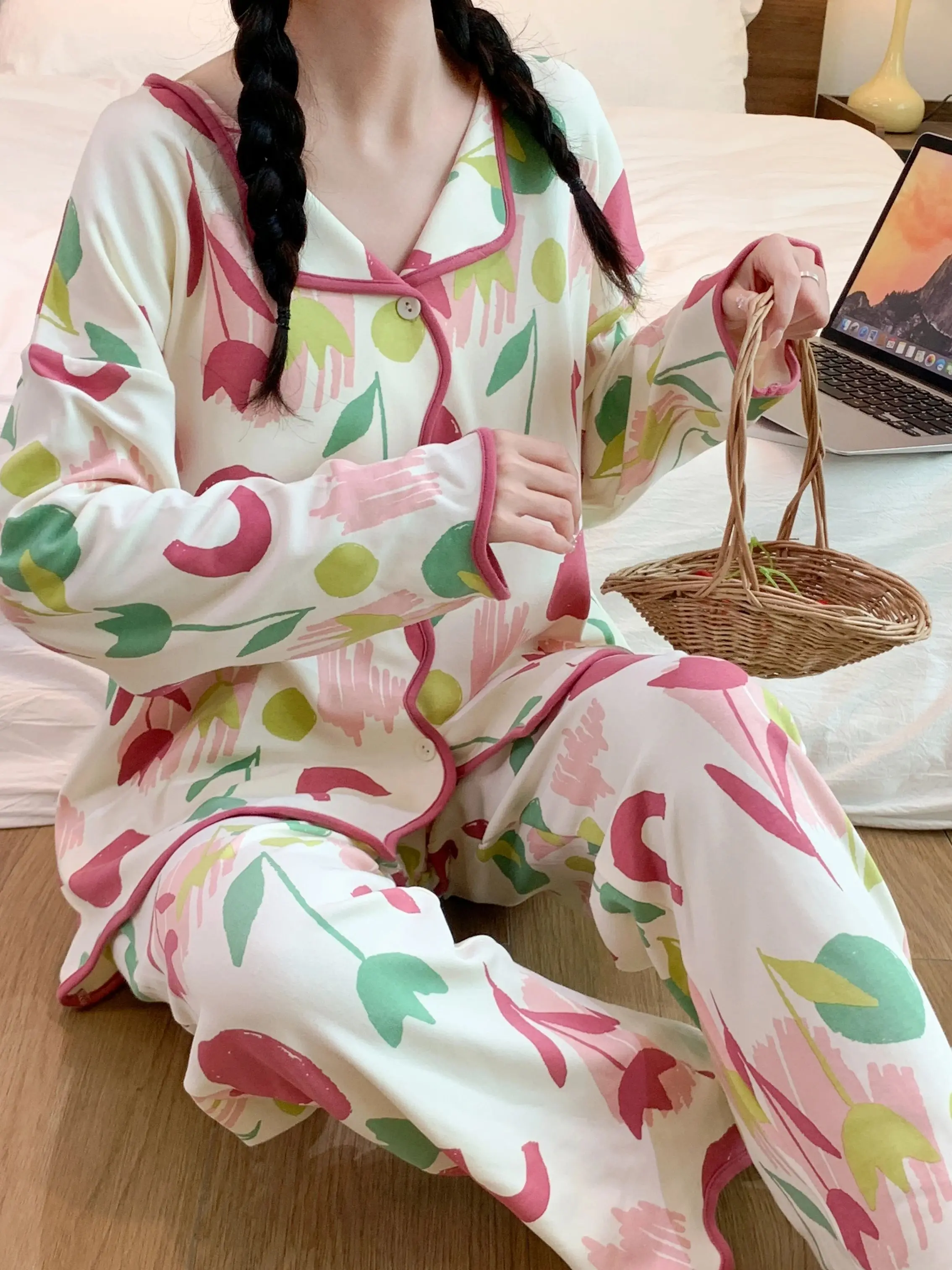 Пижамы женские Большие размеры Комплекты ночных рубашек Элегантное