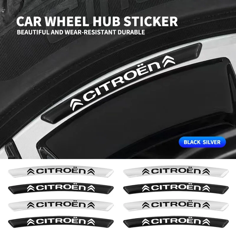 4 шт. наклейки на автомобильные диски наклейка колеса для бровей Citroen C1 C2 C3 C4 C5 C6 C8
