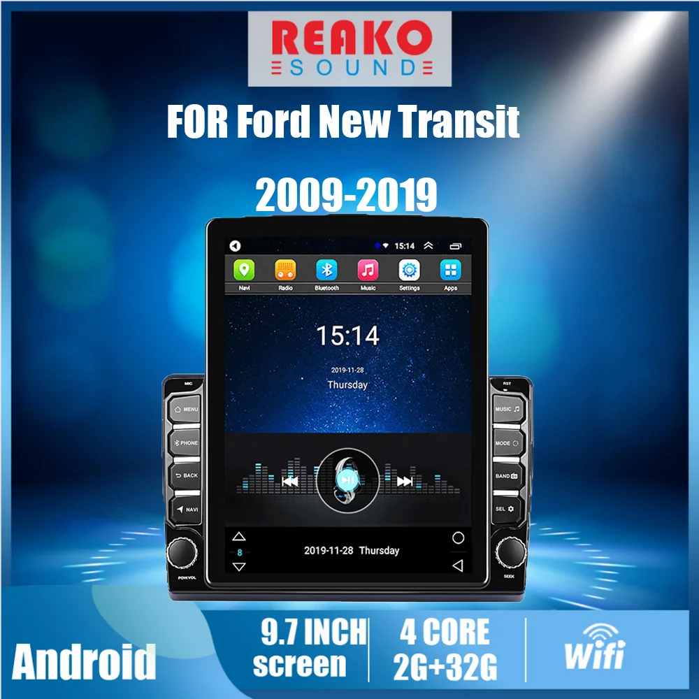 

For Ford Transit 2009-2019 2 Din 9.7" Tesla Screen Car Multimedia Player GPS Navigator Android Autoradio Stereo Head Unit