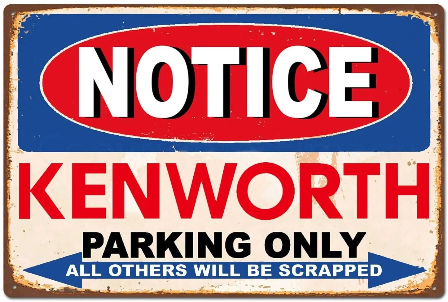 

Kenworth, только парковка, винтажные Ретро-грузовики, автомобильный жестяной знак, жестяной знак 7,8 x дюйма для декора гаража